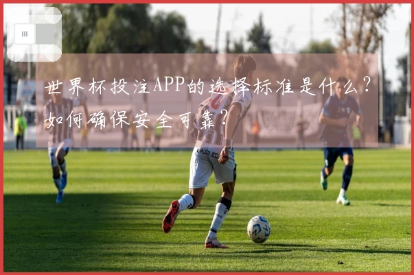 世界杯投注APP的选择标准是什么？如何确保安全可靠？